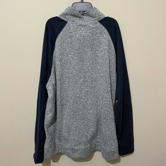 Sonoma Mockneck Colorblock Sweater Fleece Blue Gray Men's XXL 1/4 Snap P… - Picture 4 of 8